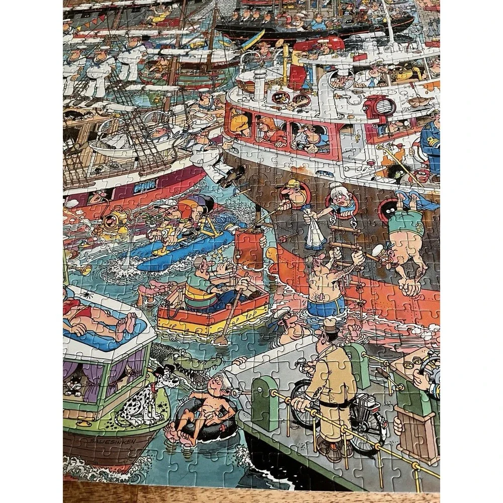 Jumbo Jan Van Haasteren 1500 Jigsaw Puzzle Crazy Harbour 90 cm x 60 cm Complete